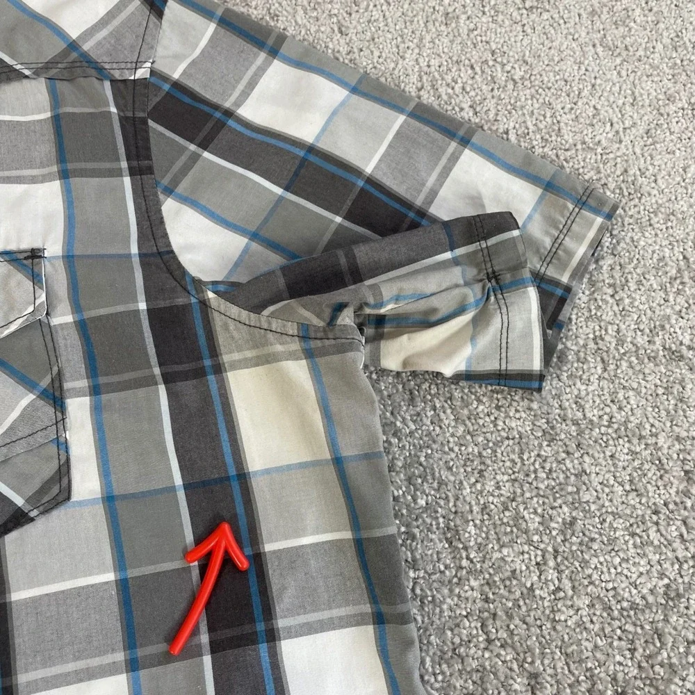 North Face Button Up Shirt Mens Large Plaid Western Short Sleeve‎ Outdoors